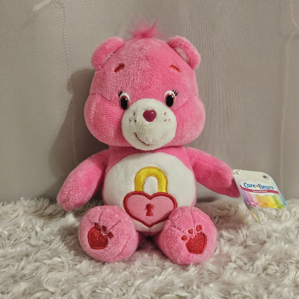 Care Bears -  Pink Secret Bear Heart Padlock Plush - 2016